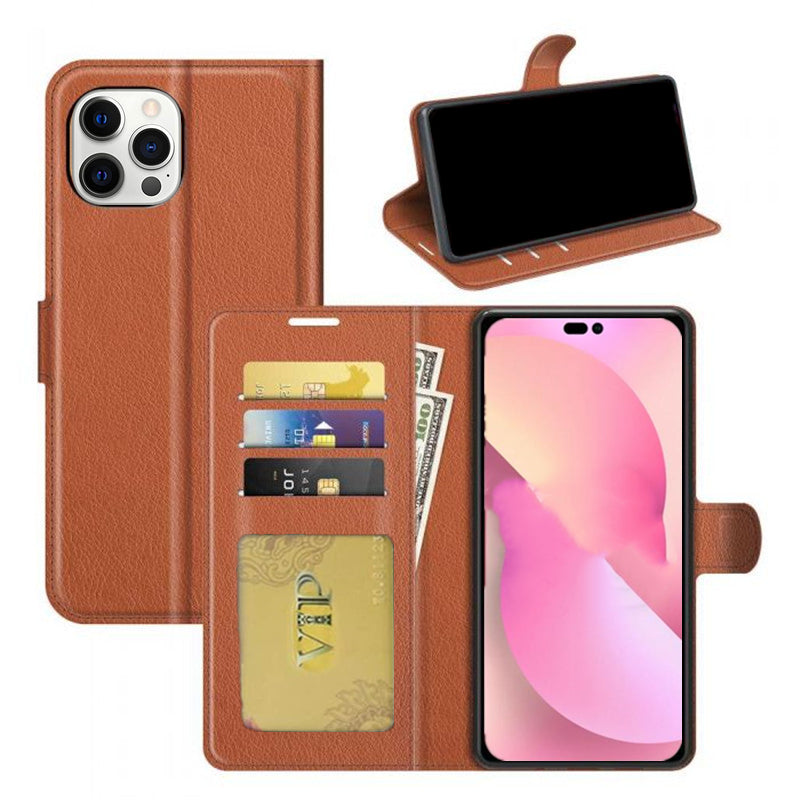 Étui portefeuille en cuir pour iPhone 16 Pro Étui portefeuille en cuir pour iPhone 16 Pro